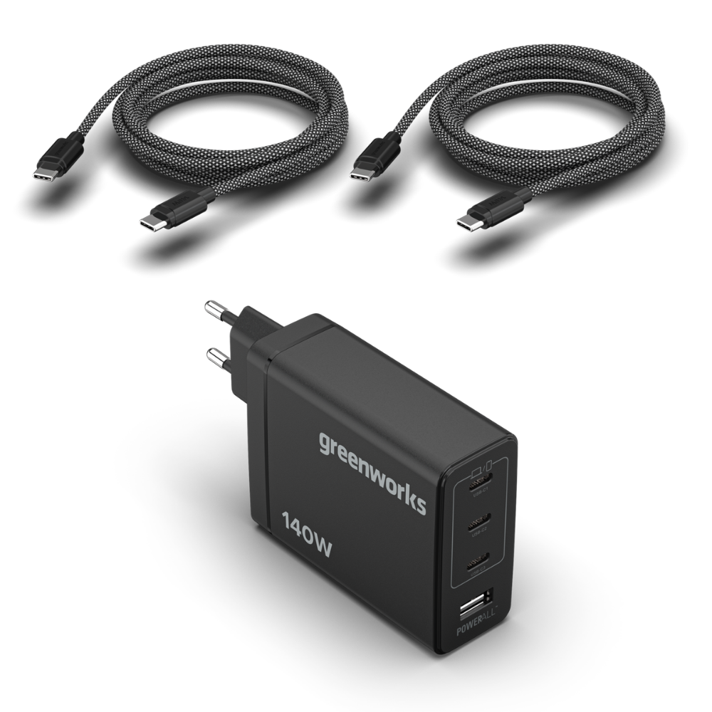 POWERALL 24V Chargeur USB-C 140W + 2 câbles USB-C 140W