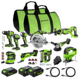 POWERALL 24V Kit d’outils électroportatifs 10 pièces - 3 Batteries