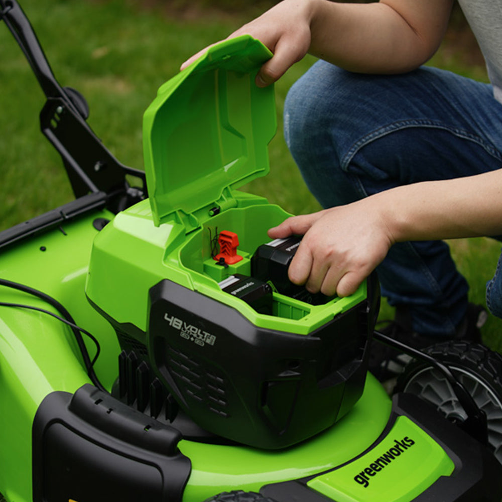 POWERALL 48V (24V x 2) Tondeuse Autotractée 46cm + Coupe-bordure 30cm Kit