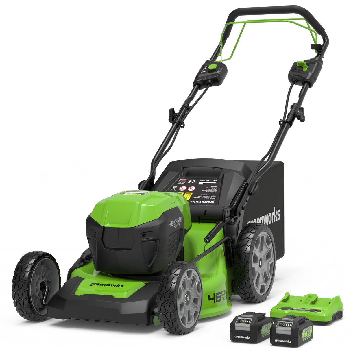POWERALL 48V (24V x 2) Tondeuse Autotractée 46cm - 2x Batteries 4Ah