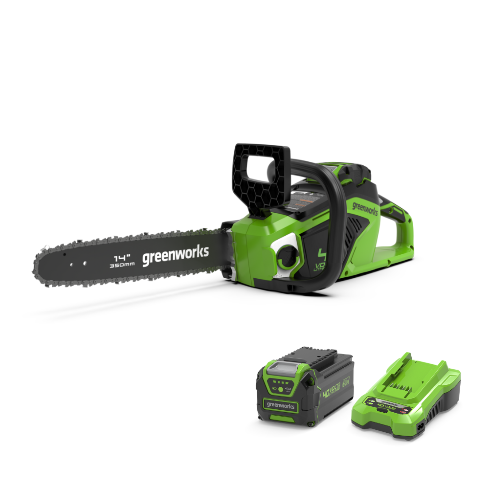 40V Tronçonneuse 35cm 1,5 kW - Batterie 4Ah